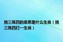 挑三拣四的意思是什么生肖（挑三拣四打一生肖）