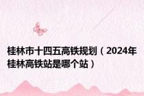 桂林市十四五高铁规划（2024年桂林高铁站是哪个站）