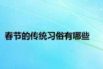 春节的传统习俗有哪些