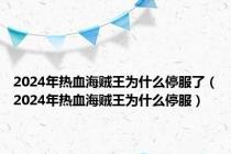 2024年热血海贼王为什么停服了（2024年热血海贼王为什么停服）