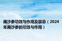 南沙参功效与作用及禁忌（2024年南沙参的功效与作用）