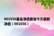 001056基金净值查询今天最新净值（001056）