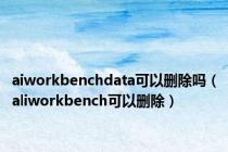 aiworkbenchdata可以删除吗（aliworkbench可以删除）
