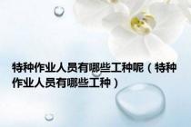 特种作业人员有哪些工种呢（特种作业人员有哪些工种）