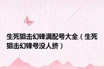 生死狙击幻锋满配号大全（生死狙击幻锋号没人挤）