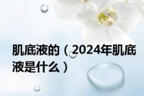 肌底液的（2024年肌底液是什么）