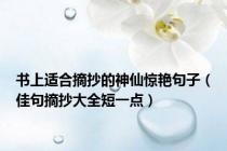 书上适合摘抄的神仙惊艳句子（佳句摘抄大全短一点）