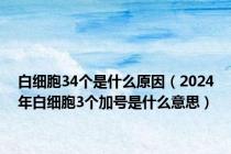 白细胞34个是什么原因（2024年白细胞3个加号是什么意思）