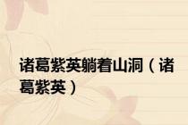 诸葛紫英躺着山洞（诸葛紫英）