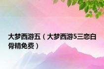 大梦西游五（大梦西游5三恋白骨精免费）