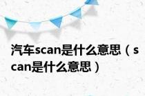 汽车scan是什么意思（scan是什么意思）