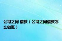 公司之间 借款（公司之间借款怎么做账）