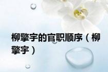 柳擎宇的官职顺序（柳擎宇）
