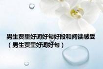 男生贾里好词好句好段和阅读感受（男生贾里好词好句）