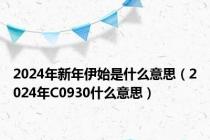 2024年新年伊始是什么意思（2024年C0930什么意思）