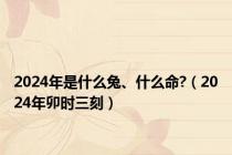2024年是什么兔、什么命?（2024年卯时三刻）