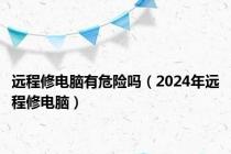 远程修电脑有危险吗（2024年远程修电脑）