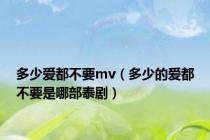 多少爱都不要mv（多少的爱都不要是哪部泰剧）