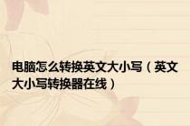 电脑怎么转换英文大小写（英文大小写转换器在线）