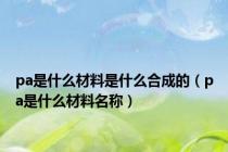 pa是什么材料是什么合成的（pa是什么材料名称）