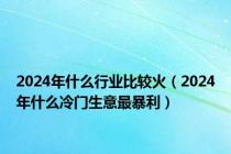 2024年什么行业比较火（2024年什么冷门生意最暴利）