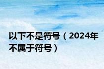 以下不是符号（2024年不属于符号）