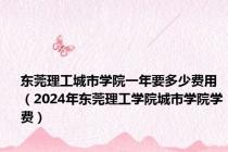 东莞理工城市学院一年要多少费用（2024年东莞理工学院城市学院学费）