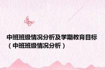中班班级情况分析及学期教育目标（中班班级情况分析）