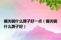 偏光镜什么牌子好一点（偏光镜什么牌子好）