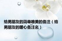 给男朋友的简单唯美的备注（给男朋友的暖心备注名）