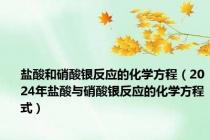 盐酸和硝酸银反应的化学方程（2024年盐酸与硝酸银反应的化学方程式）