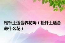 松针土适合养花吗（松针土适合养什么花）
