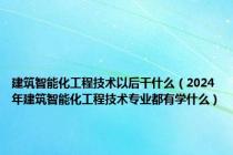 建筑智能化工程技术以后干什么（2024年建筑智能化工程技术专业都有学什么）