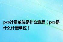 pcs计量单位是什么意思（pcs是什么计量单位）