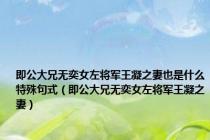 即公大兄无奕女左将军王凝之妻也是什么特殊句式（即公大兄无奕女左将军王凝之妻）