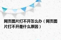 网页图片打不开怎么办（网页图片打不开是什么原因）