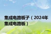 集成电路板子（2024年集成电路板）