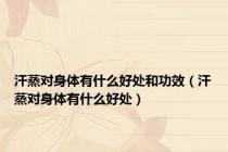 汗蒸对身体有什么好处和功效（汗蒸对身体有什么好处）