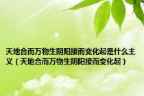 天地合而万物生阴阳接而变化起是什么主义（天地合而万物生阴阳接而变化起）