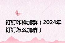 钉钉咋样加群（2024年钉钉怎么加群）