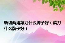 斩切两用菜刀什么牌子好（菜刀什么牌子好）