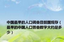 中国最早的人口调查目前国现存（最早的中国人口普查数字大约是多少）