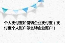 个人支付宝如何转企业支付宝（支付宝个人账户怎么转企业账户）