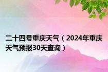 二十四号重庆天气（2024年重庆天气预报30天查询）