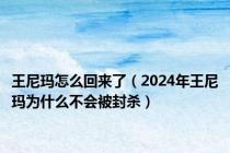 王尼玛怎么回来了（2024年王尼玛为什么不会被封杀）