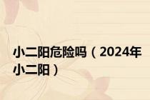 小二阳危险吗（2024年小二阳）