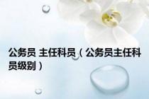 公务员 主任科员（公务员主任科员级别）