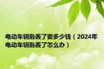 电动车钥匙丢了要多少钱（2024年电动车钥匙丢了怎么办）