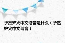 孑然妒火中文谐音是什么（孑然妒火中文谐音）