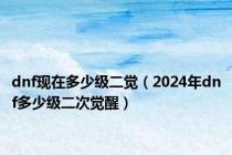 dnf现在多少级二觉（2024年dnf多少级二次觉醒）